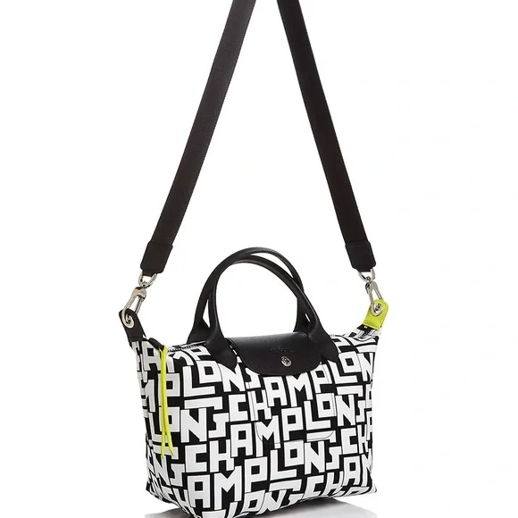 Longchamp Black and White Graphic Tote - Picture 6 of 8